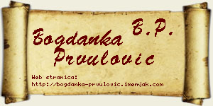 Bogdanka Prvulović vizit kartica
